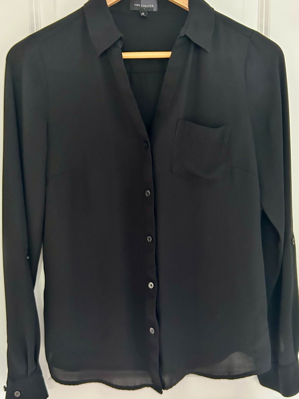 The Limited Black Long Sleeve Button-Down Shirt